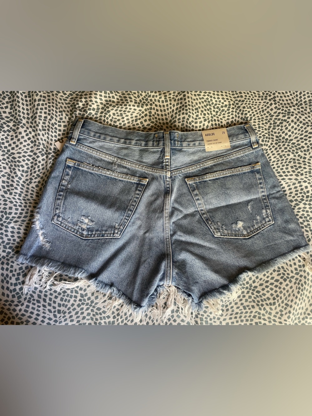 AGOLDE Parker Denim Fray Shorts 31 - Picture 7 of 7